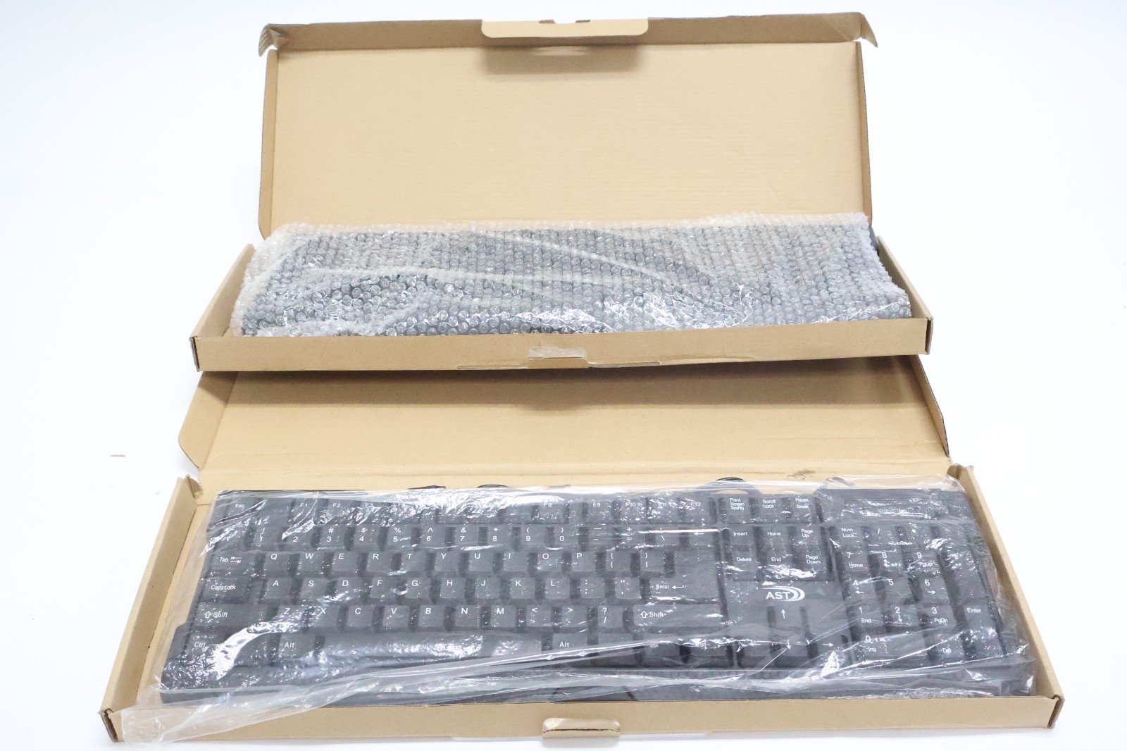 Lot of 2 AST Kin-16 USB Wired Keyboard Black Office Desktop PC Keyboards - READ