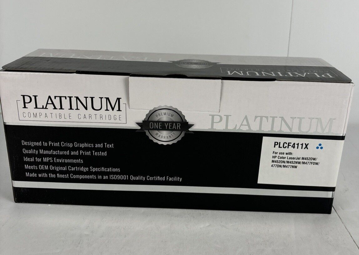 Platinum Compatible Cartridge PLCF 411X Cyan NEW Toner