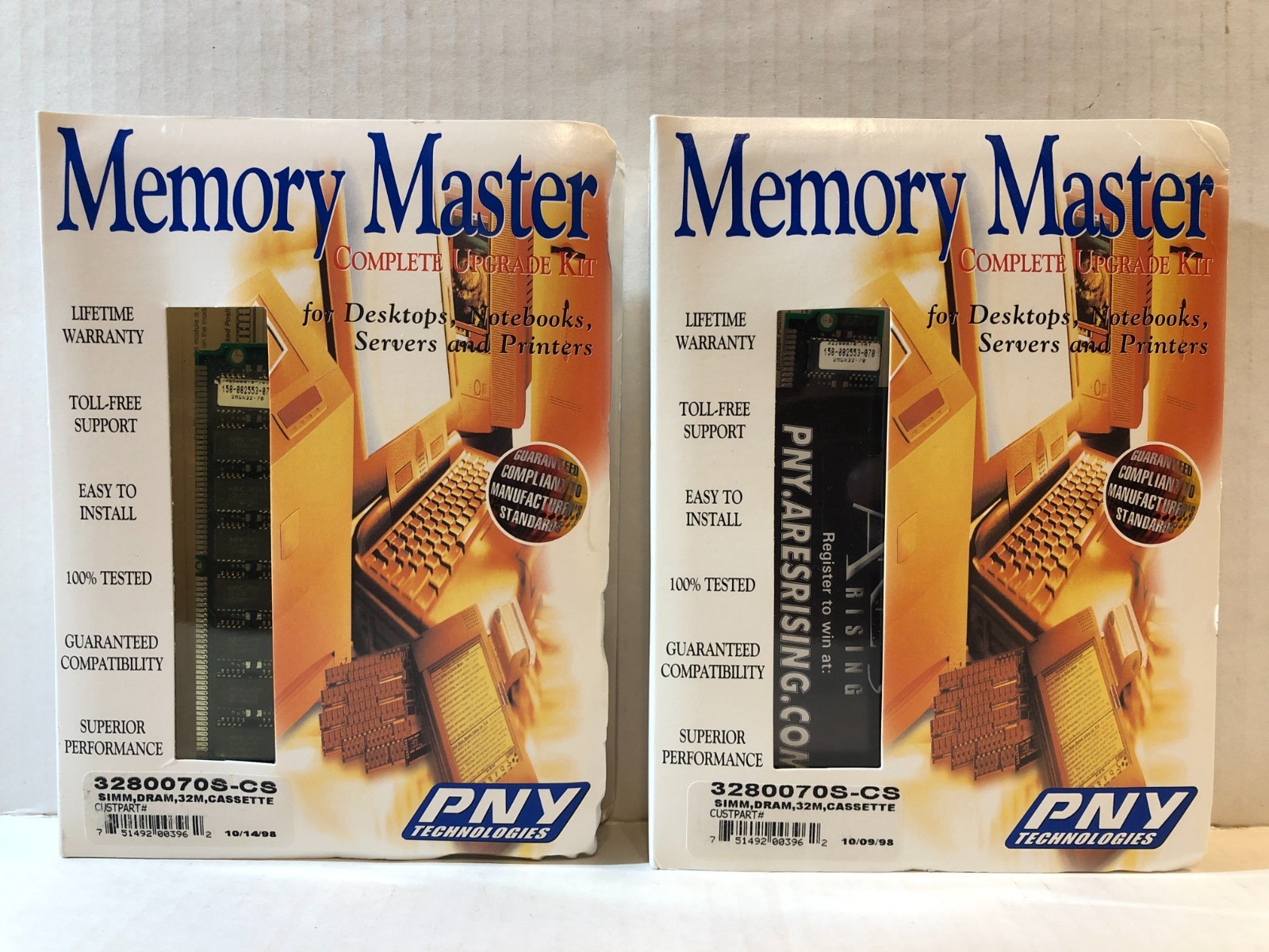 PNY Technologies Memory Master Complete Upgrade Kit Simm Dram 32 MB Lot of 2