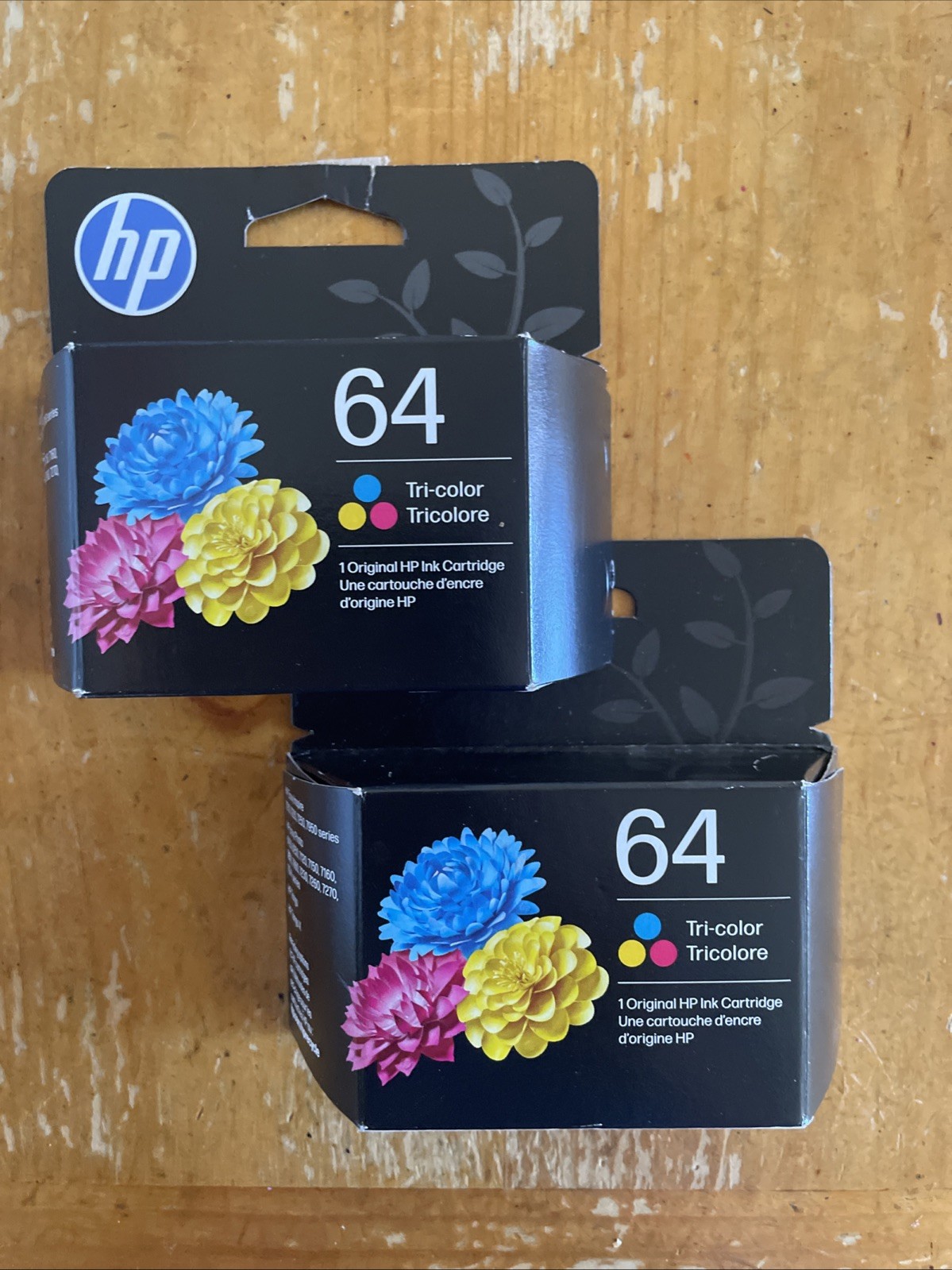 2 Packs Hp Original Ink Cartridge 64 Tri-Color New Exp 01/28