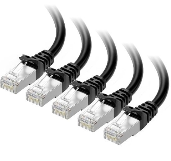Black, 5 Pk - 3FT, Cable Matters Cat6a, 10 Gbps Shielded Ethernet Patch Cable