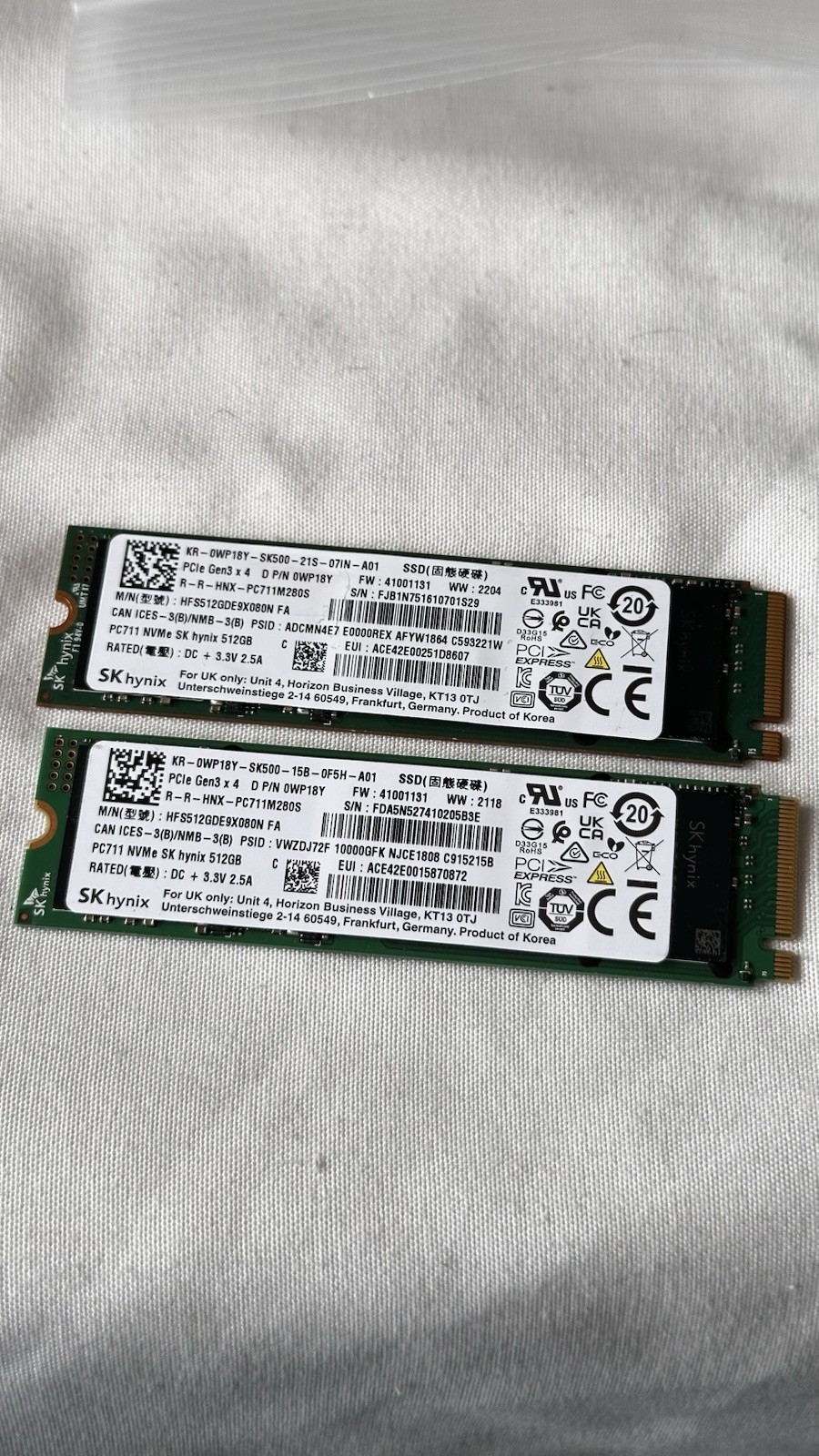 SK HYNIX PC711 512GB M.2 NVMe SSD  OWP18Y GEN 3 x 4 { HFS512GDE9X080N }