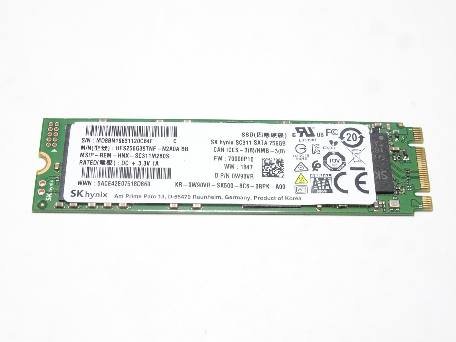 SK hynix SC311 256GB SATA SSD 2.5" 7mm Internal Solid State Drive 98% Health
