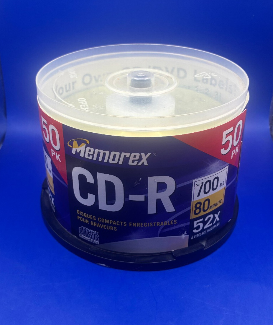 Memorex Recordable CD-R Media 52x 700mb 80min w/spindle 50-pk open box
