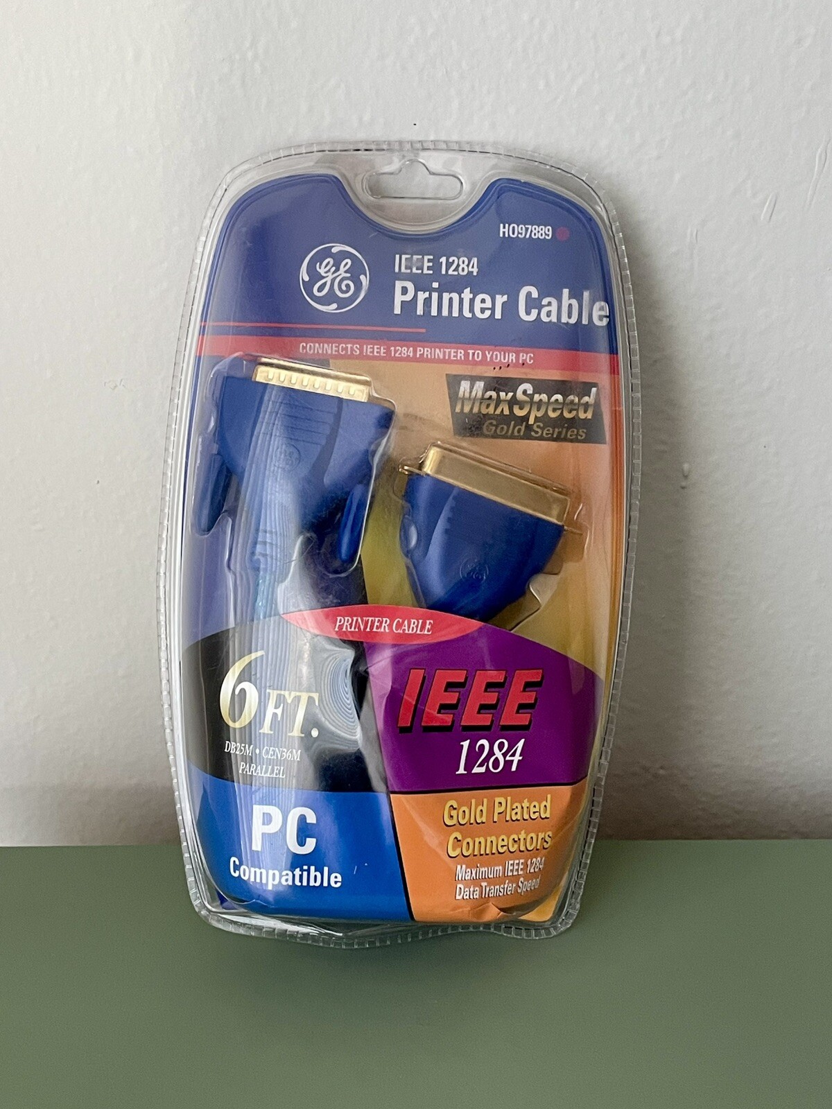 GE MaxSpeed IEEE 1284 Printer Cable 6' DB25M CEN36M Parallel  HO97889 New