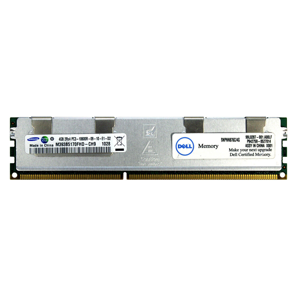 DELL SNPNN876C/4G 4GB 2Rx4 PC3-10600R 1333MHz ECC REGISTERED SERVER MEMORY RAM