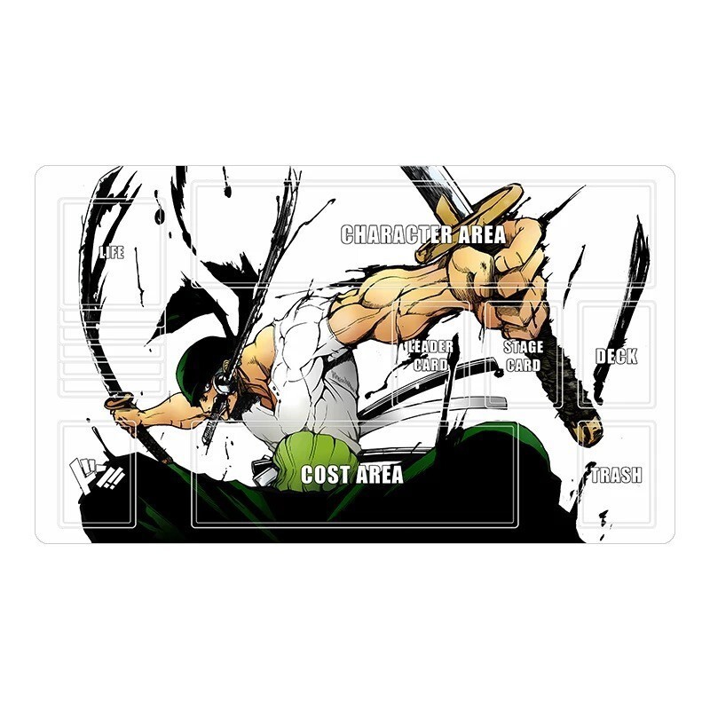 Cool One Piece Playmat With Zones OPCG TCG Card Game Zoro PlayMat 2mm