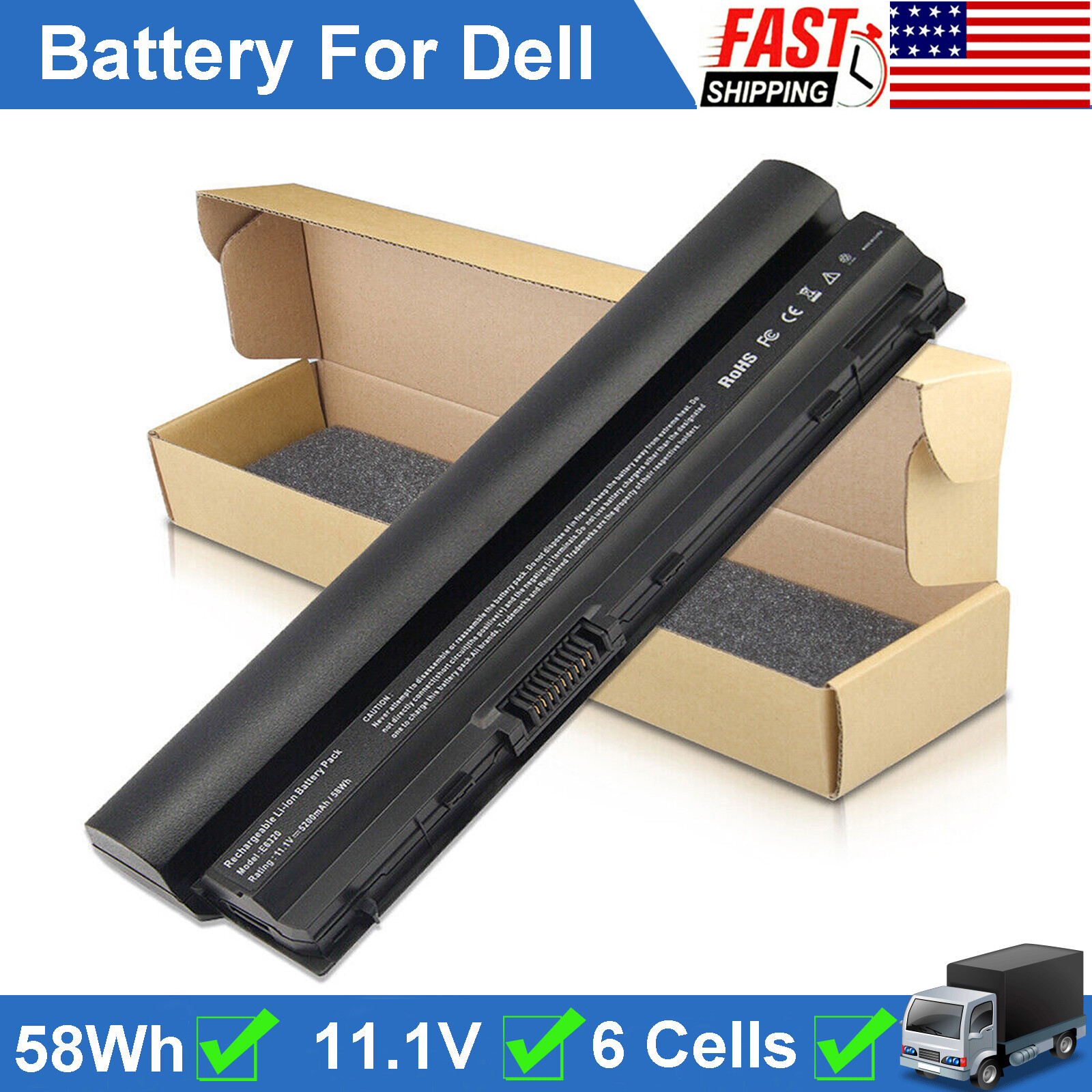 RFJMW Battery For DELL Latitude E6120 E6220 E6230 E6320 K4CP5 Y61CV J79X4 Laptop