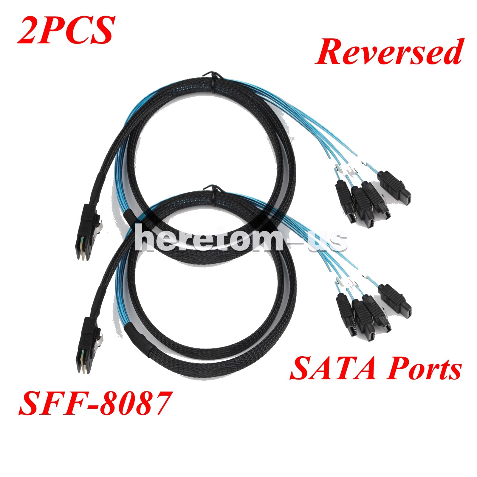 2PCS Reverse SFF-8087 36PIN to 4 SATA 7-Pin Motherboard Data Adapter Cable 1M