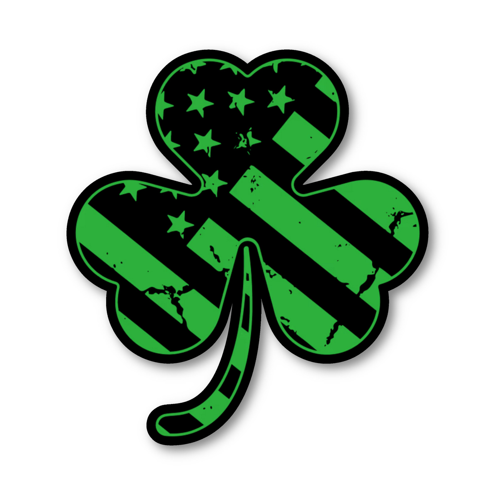 American Flag Clover Sticker - Irish Shamrock Decal for Laptops & Tumblers