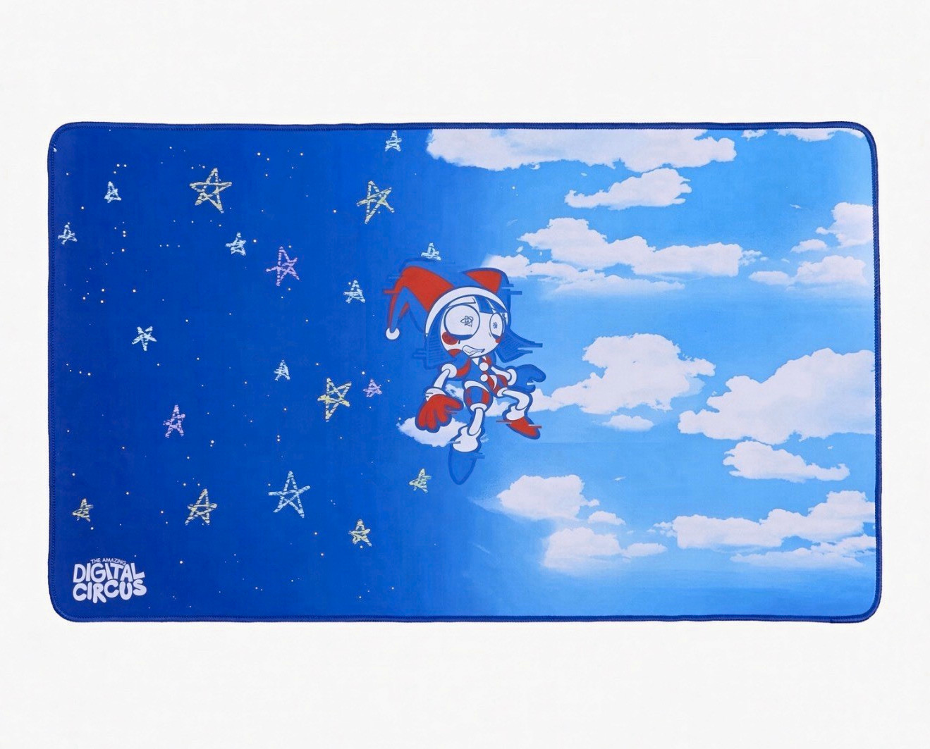 The Amazing Digital Circus Large XL Computer Desk Mat 24x14 Blue White Clouds
