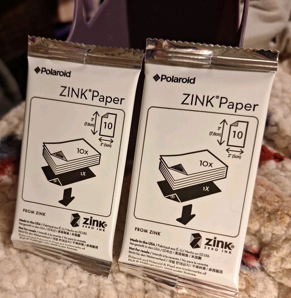 Polaroid 2x3 Premium Zink Photo Paper 10 Sheets each, 2-pk
