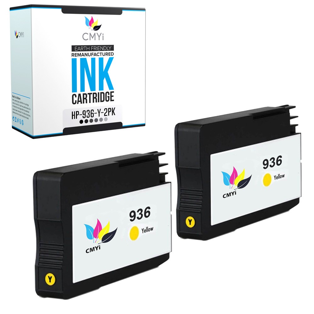 2PK CMYi Compatible 936 Yellow Ink Cartridges for HP OfficeJet Pro 9135e 9730e