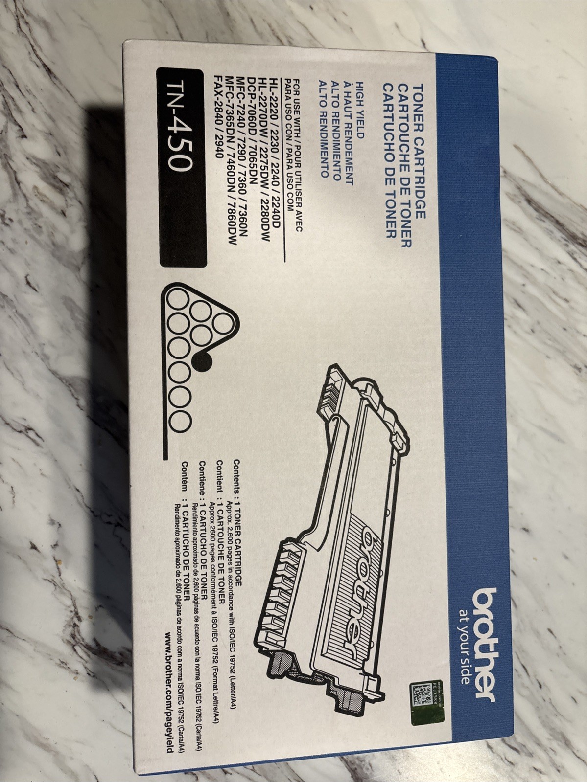 Brother TN450 Brand New Sealed Box Black Toner Cartridge