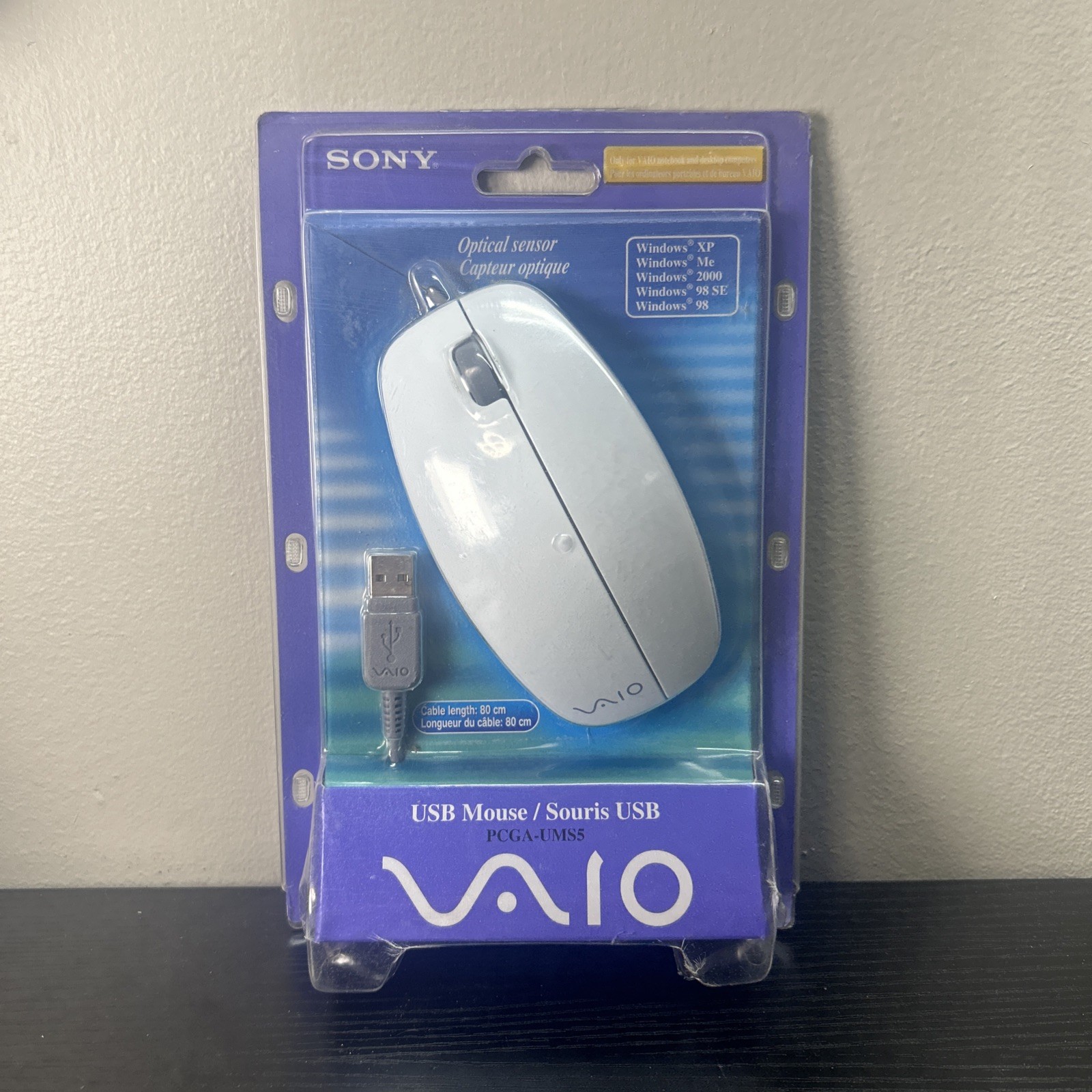 Sony Vaio USB Mouse PCGA-UMS5 Vintage New In Packaging Wired Optical Sensor