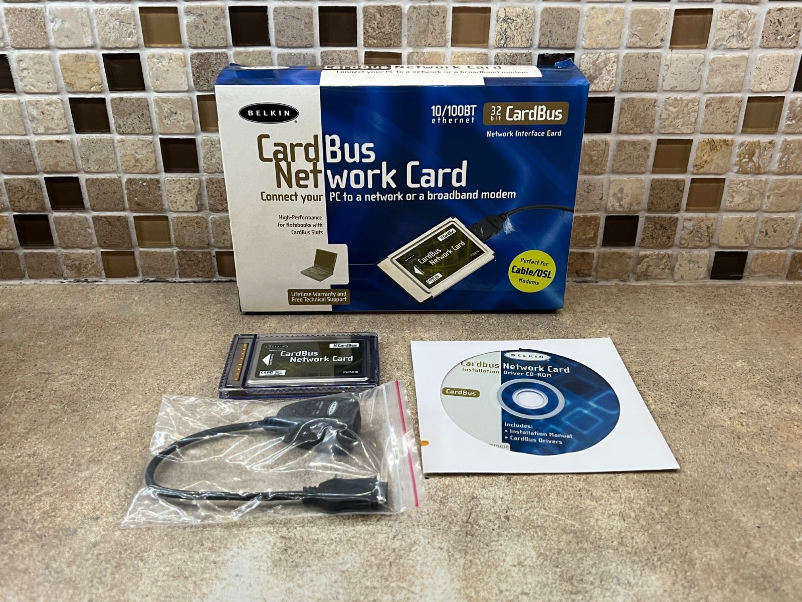 Belkin Cardbus Network Card F5D5010 32 Bit, PC To Network Or Broadband Modem