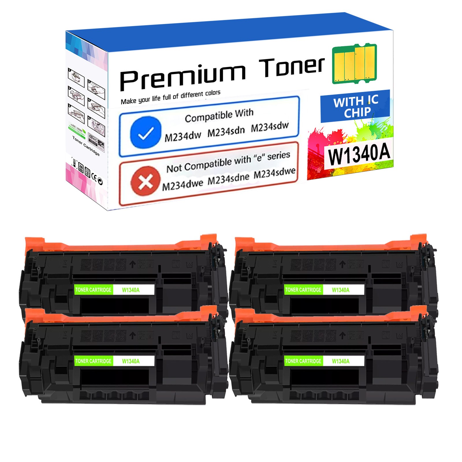 1-4PK W1340A Toner with Chip Fit for HP 134A M209dw MFP M209dw M234sdn
