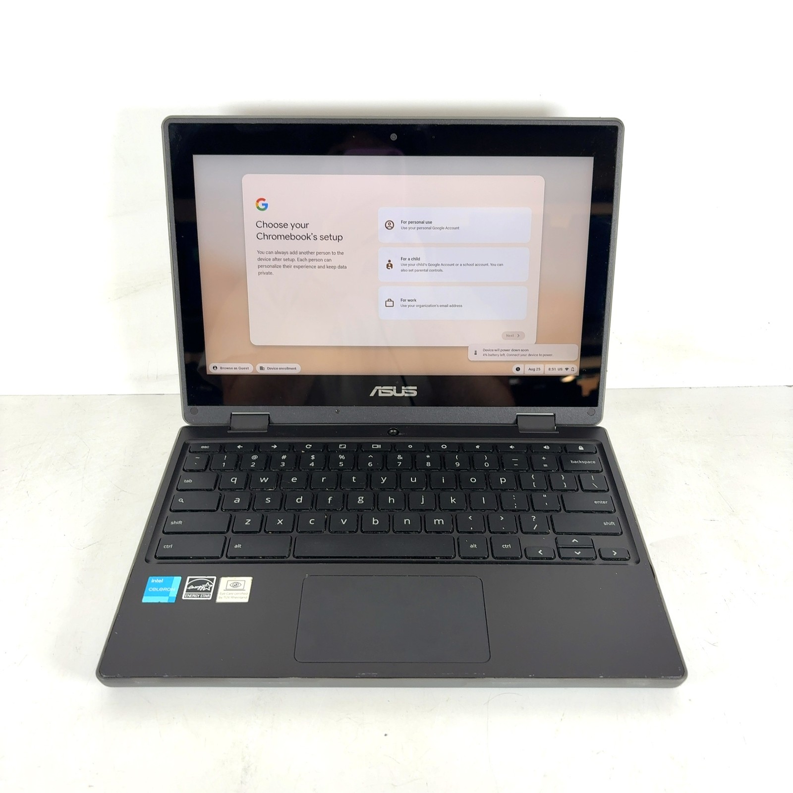 ASUS Flip CR1100FK 11.6" HD Touch 1.1GHz Celeron 8GB RAM 32GB eMMC Intel UHD