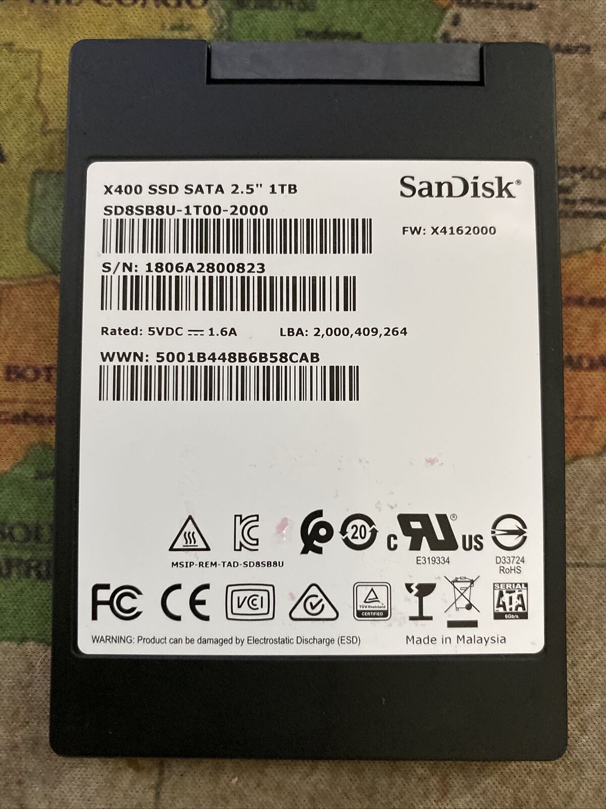 1TB SSD SanDisk X400 2.5\
