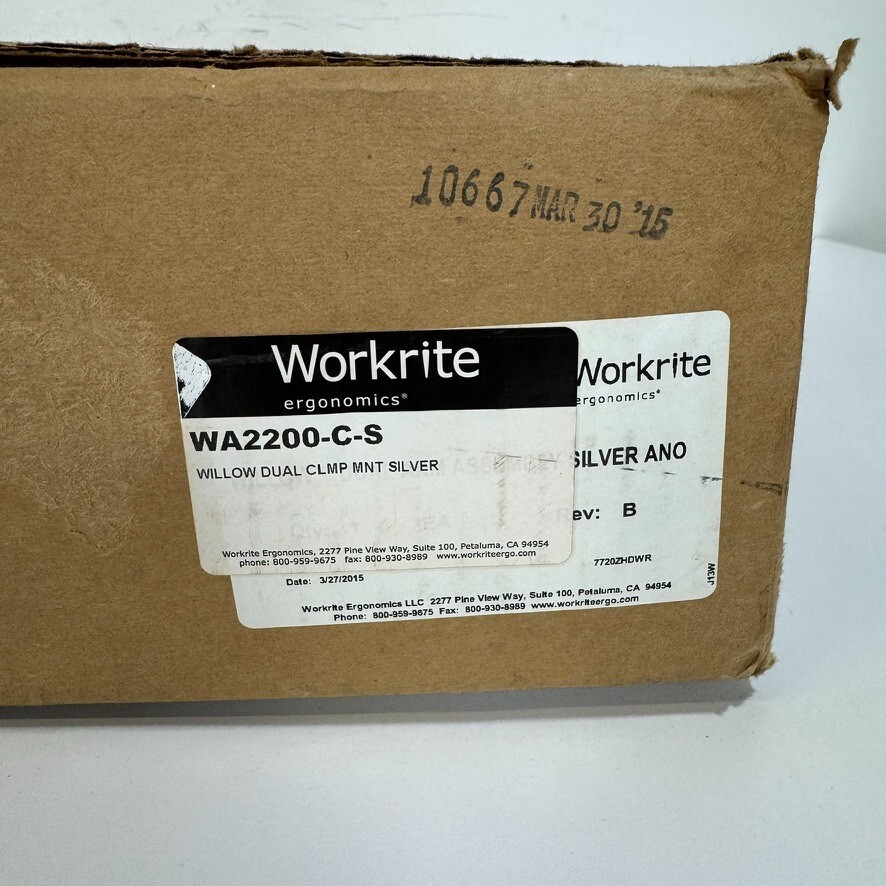 Workrite Willow Dual Clmp MNT Silver WA2200-C-S