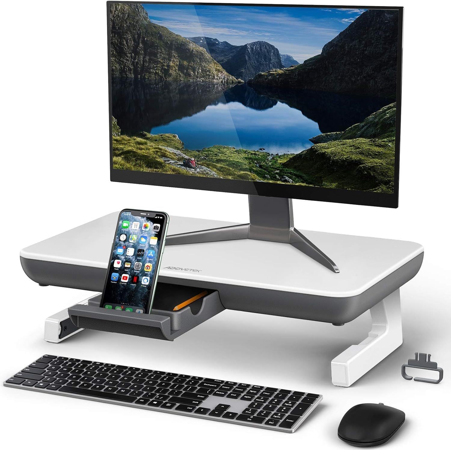 AboveTEK MS-2308 Compact Foldable Monitor / Printer stand- Black