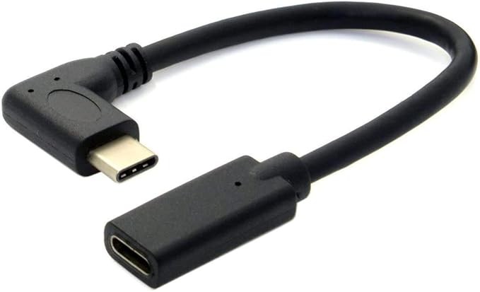 Right Angle USB C Extension Cable 0.6FT Type-C 3.1 Gen2 90 Degree Cable