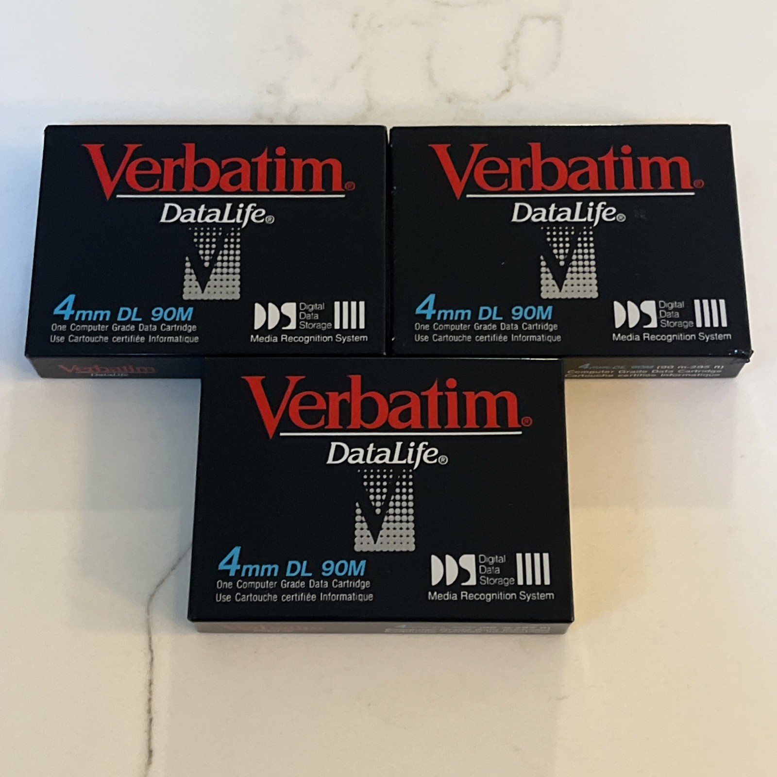 3X Verbatim DataLife 4mm DL 90M Digital, Data Storage  Cartridge Factory Sealed