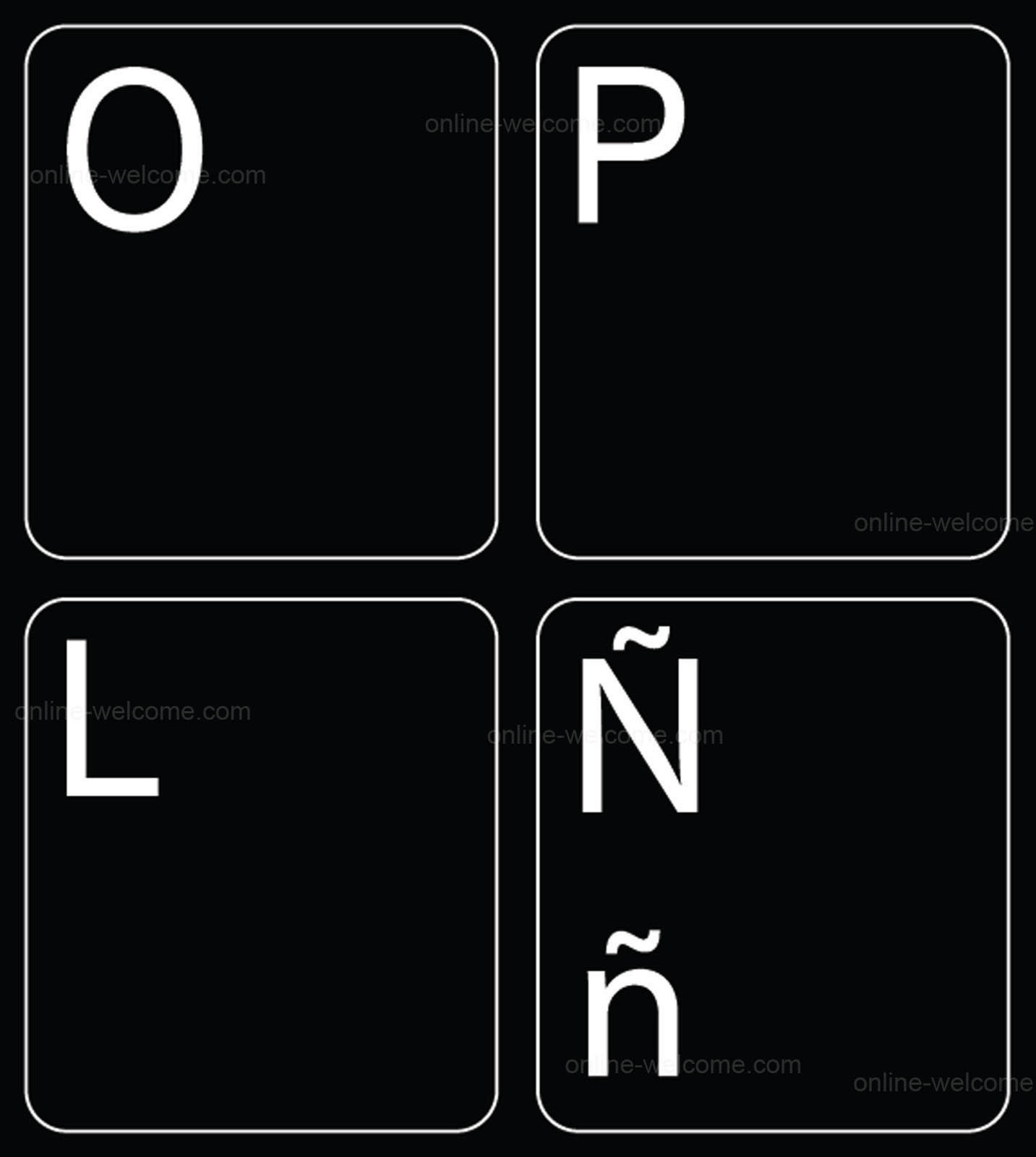 SPANISH LATIN AMERICAN KEYBOARD STICKER FOR COMPUTER NON TRANSPARENT BLACK