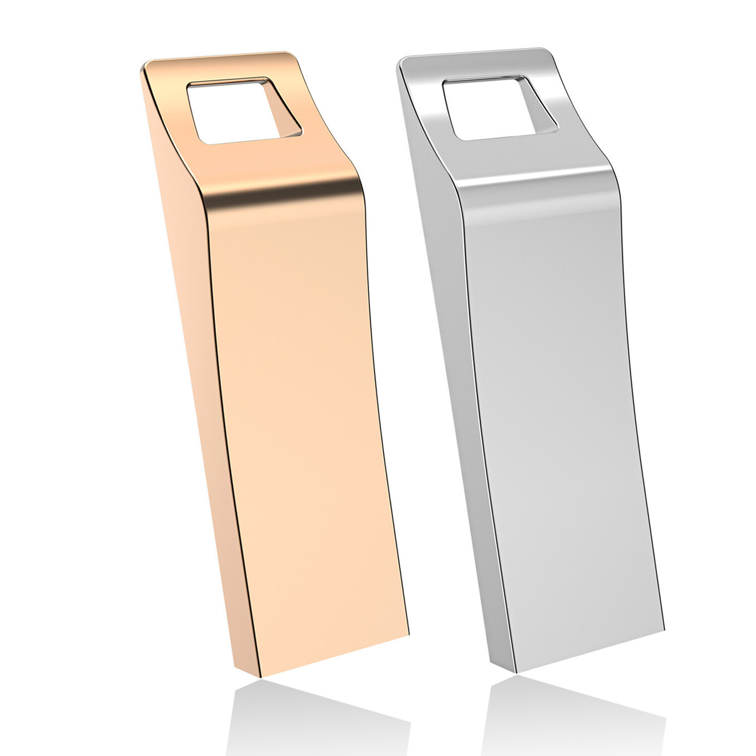 Kootion USB 2.0 32GB 2PCS Metal Mini Style Flash Drive Memory Stick Silver +Gold