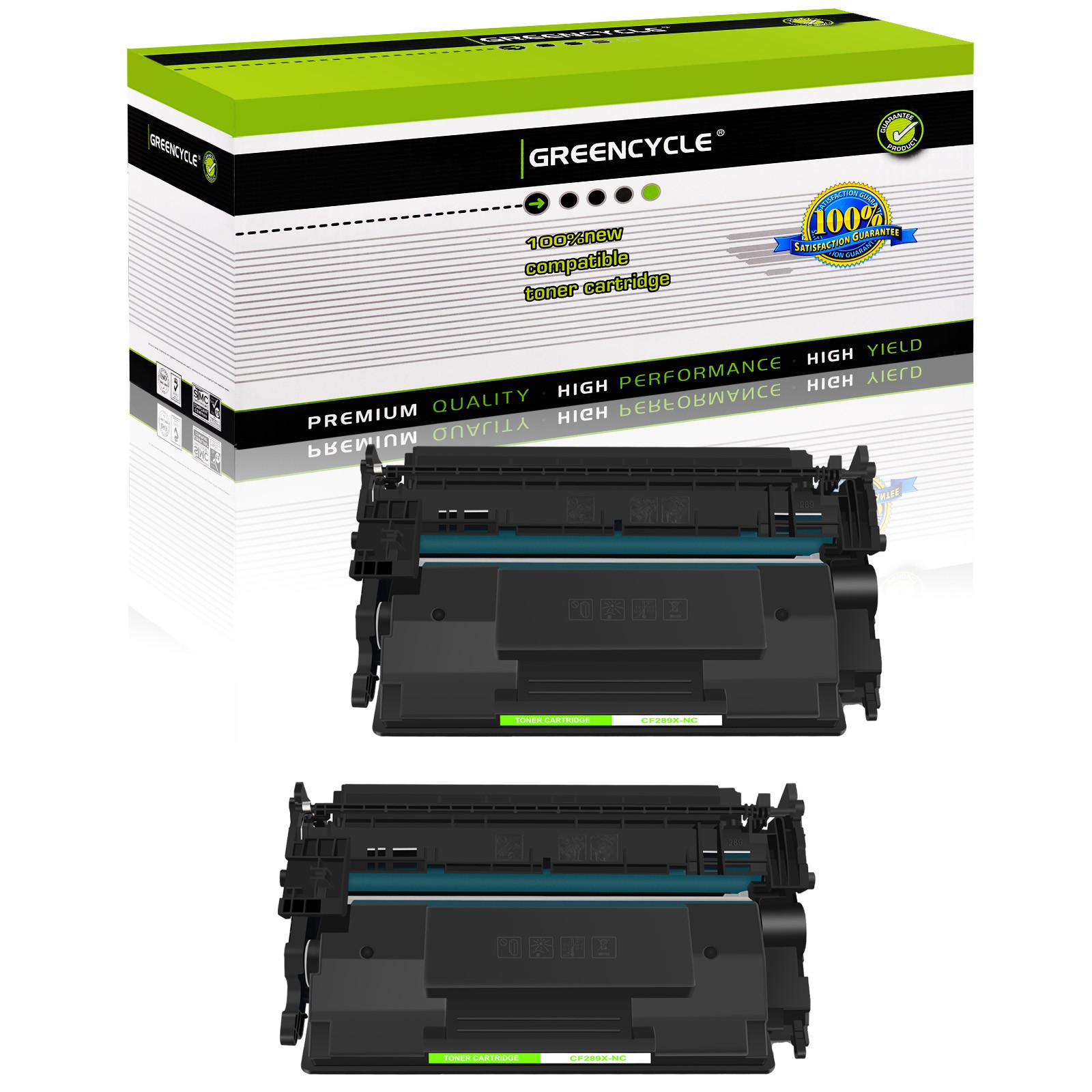 Greencycle 2PK CF289X New Chip Toner Cartridge For HP LaserJet MFP M528DN M528F