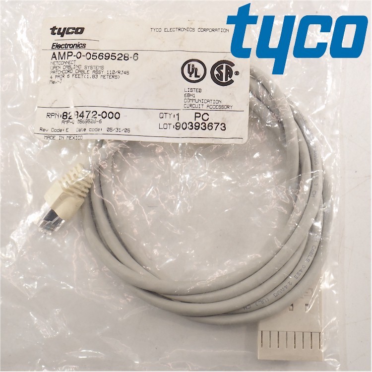 NEW AMP-0-0569528-6 6ft 110/RJ45 Cable AMP NETCONNECT 110 Connect XC Systems