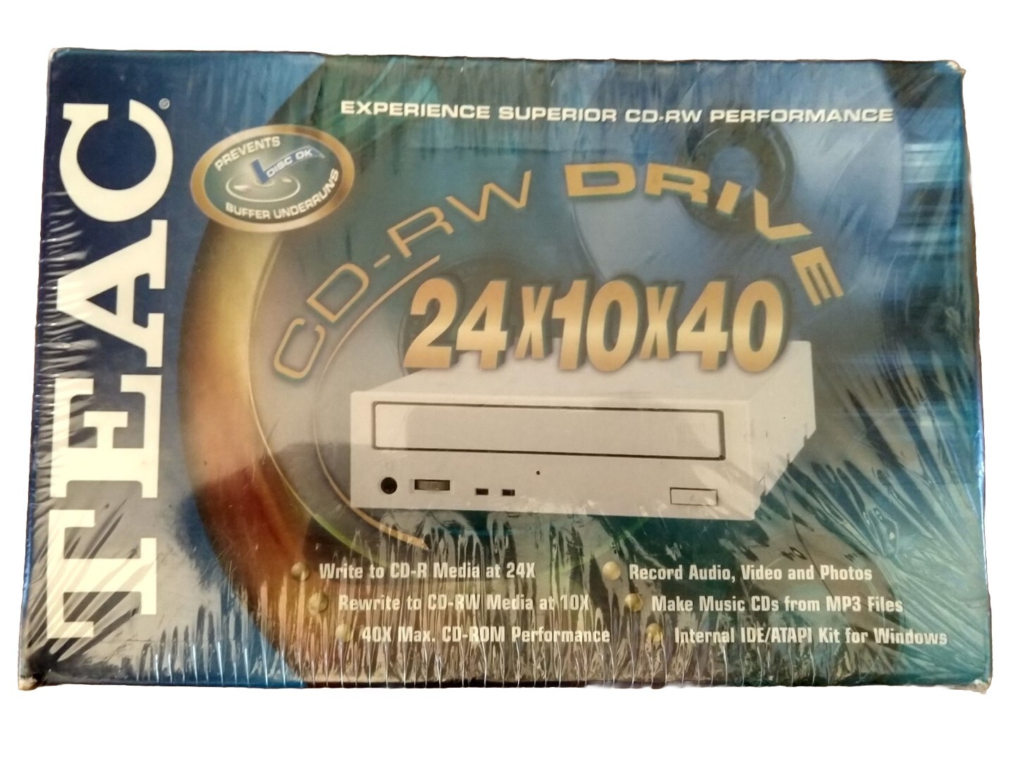 NEW NOS TEAC CD-RW Drive CD-W524E/kit CD-RW DRIVE 24x10x40 CD Burner CD-R/CD-RW