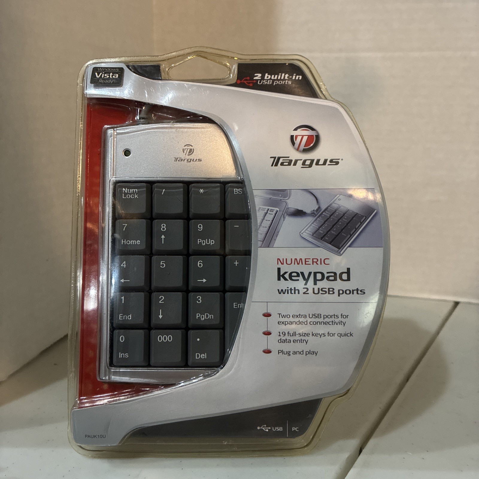 TARGUS Numeric Keypad 19 Full Size Keys + 2 USB Ports - Windows PC - NEW Sealed