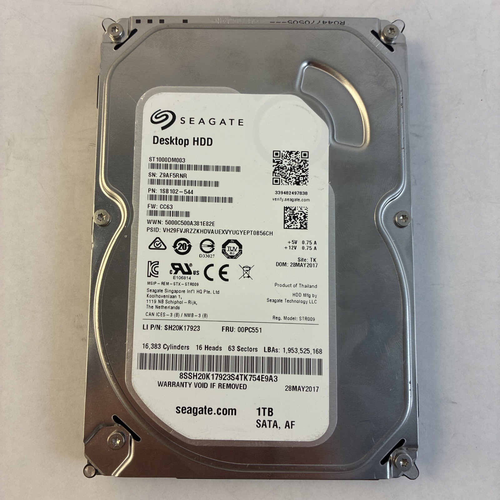 Seagate 1TB Desktop HDD (SATA 3.5")