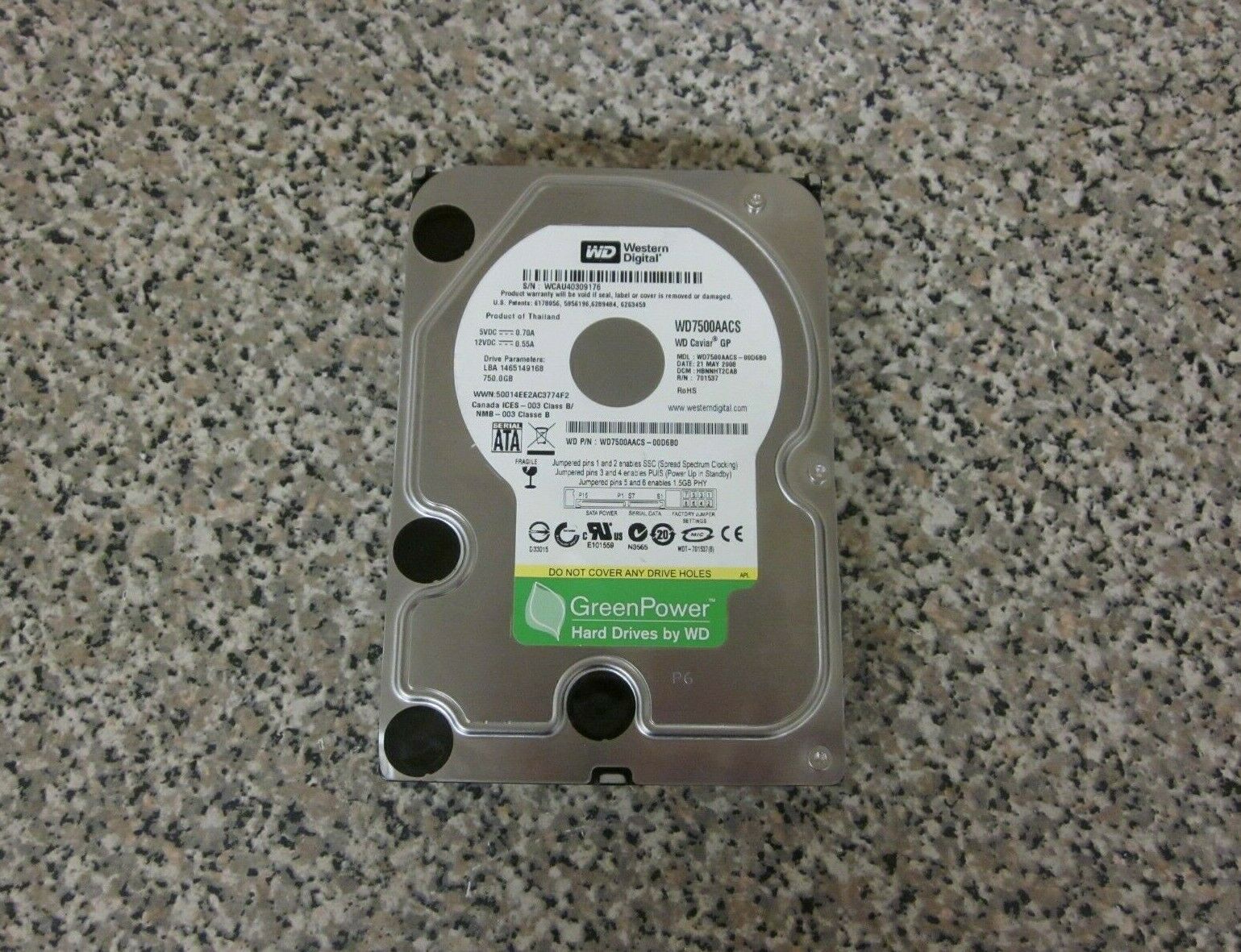 Western Digital 3TB 64mb 3.5" WD30EZRS-00J99B0 SATA Hard Drive HDD WD  Green