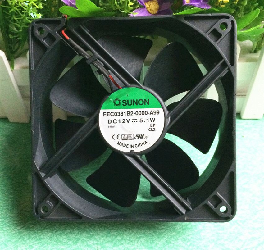 1PC 12CM Dual Ball Equipment Cooling Fan  EEC0381B2-0000-A99 DC12V 5.1W 12038 