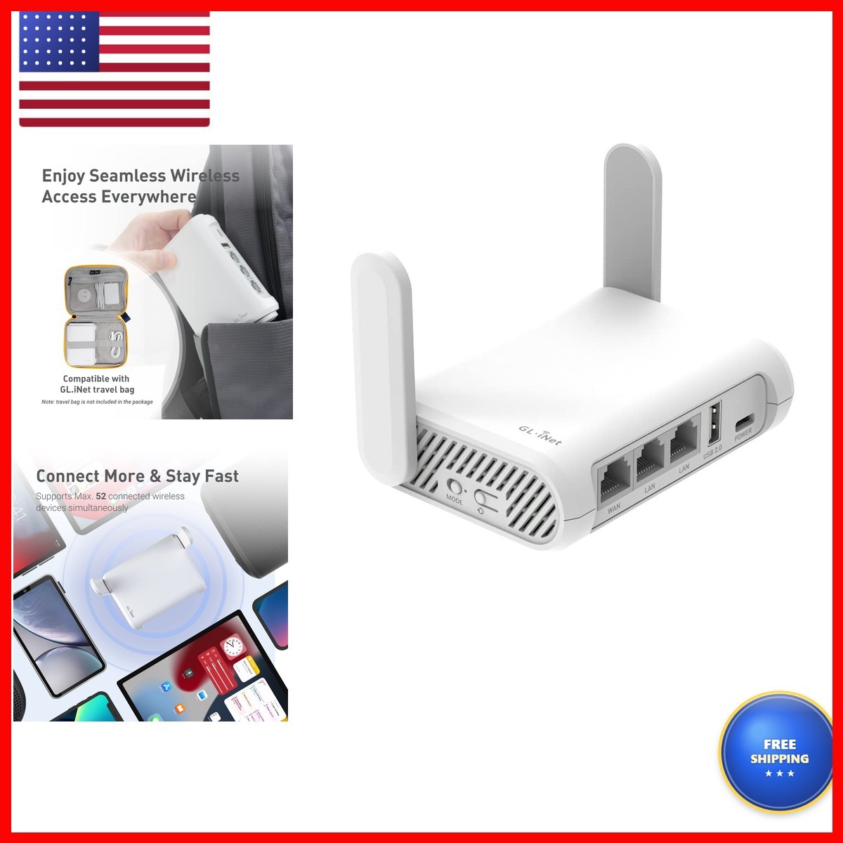 GL.iNet GL-SFT1200 Opal AC1200 Dual-Band Travel Router