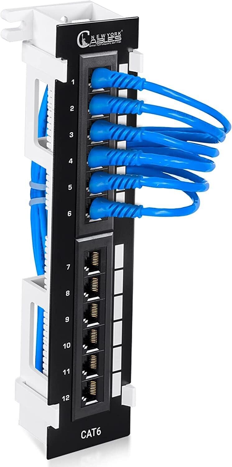 Patch Panel UTP 12/24/48 Port CAT6/5 RJ45 110 Network Surface Wall Mount Bracket