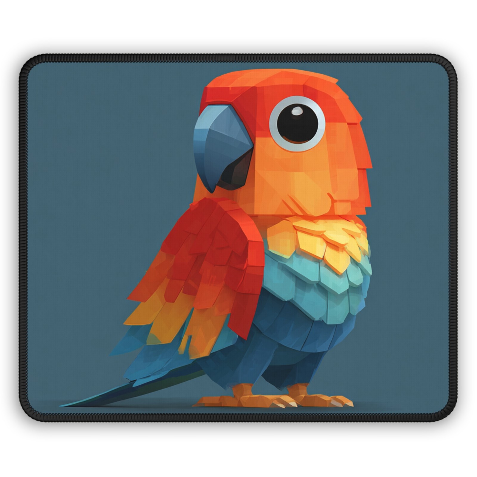 Low Poly Colorful Parrot Gaming Mouse Pad | Cute Bird Desk Mat