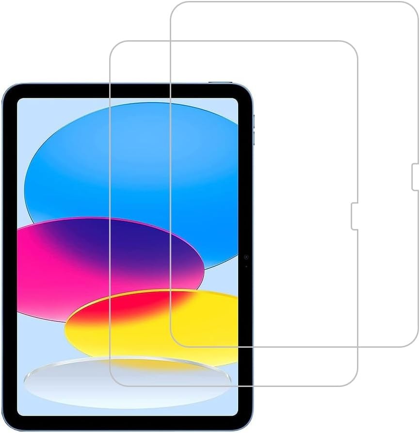 2 Pack Tempered Glass Screen Protector for Apple iPad 10th Gen, Anti Scratch
