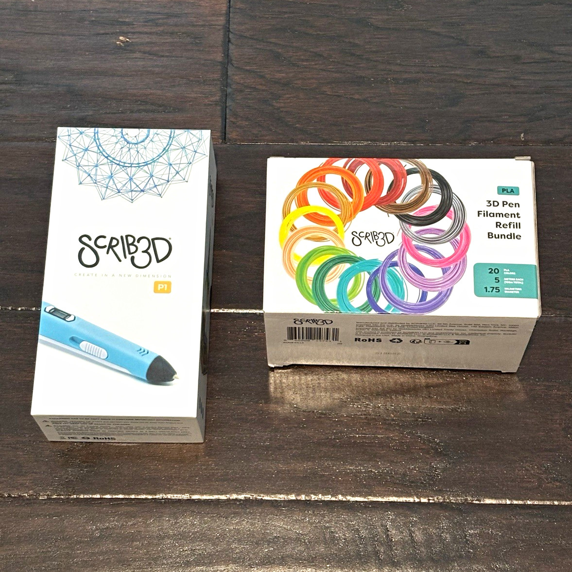 SCRIB3D P1 3D Printing Pen & Filament Refill Bundle - Brand New In Box 