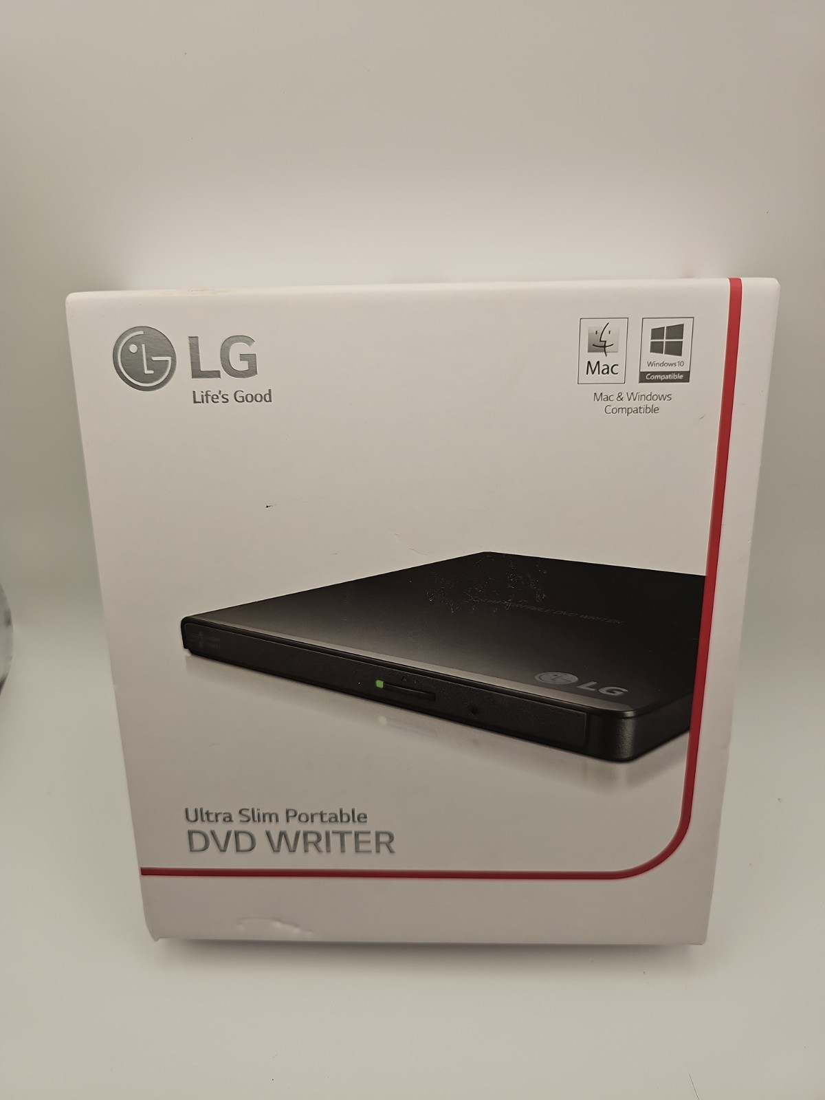 LG GP65NB60 Ultra Slim External USB DVD/CD Writer Black Silent Play Mac/PC