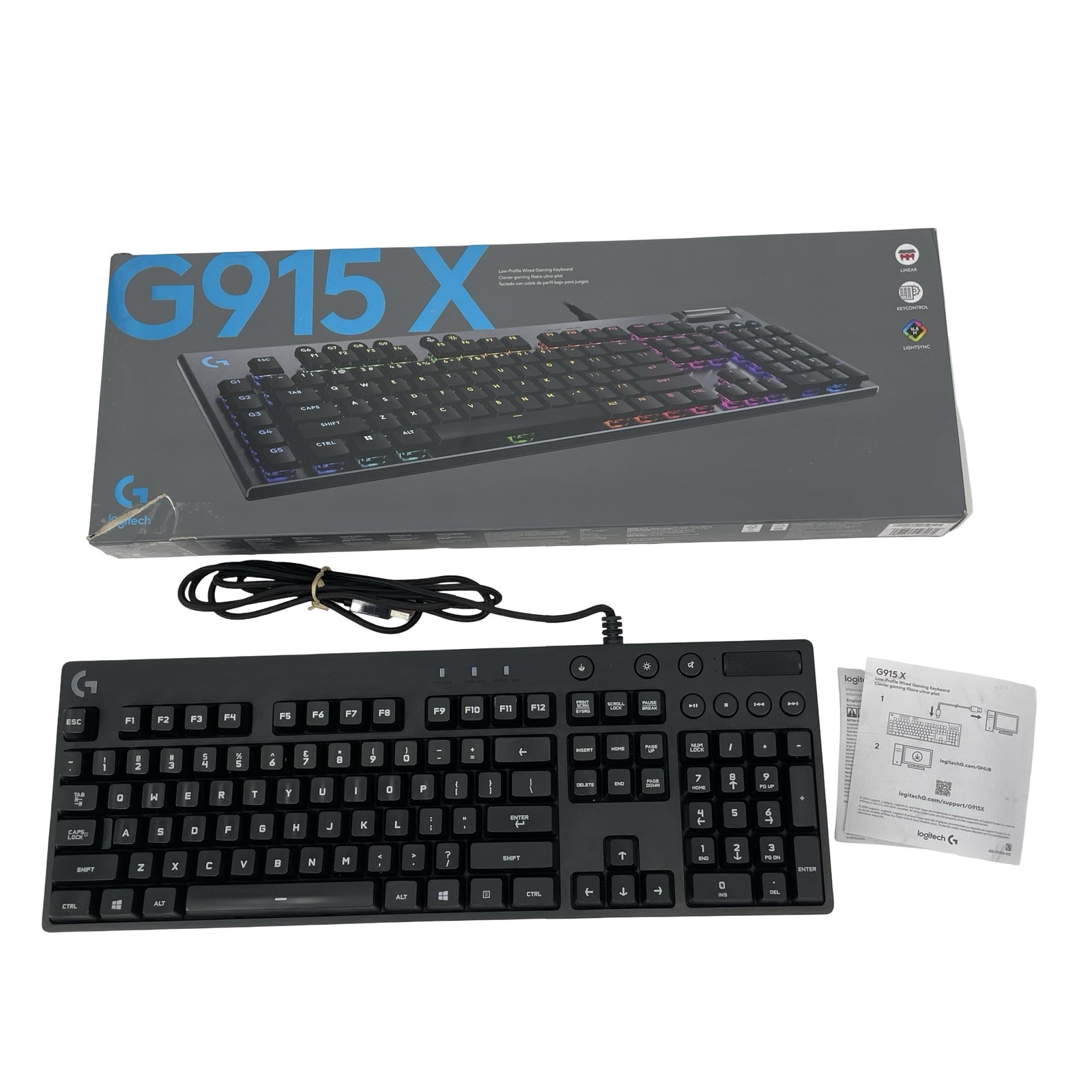 Logitech G915 X Wired Keyboard Low Profile Linear Switches - 920-012950 #U7061