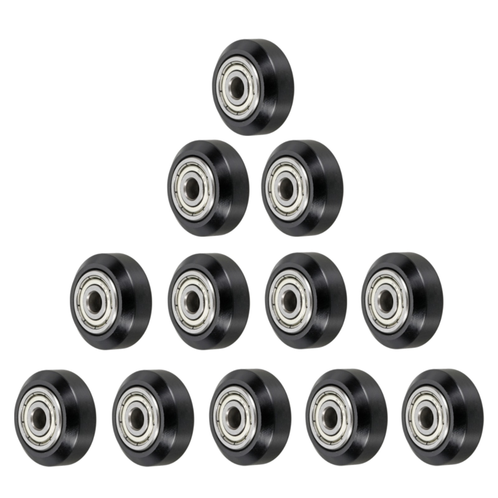 12pcs 3D Printer Wheels Big Slot POM Pulley Wheels Gantry Wheel Black 625zz,