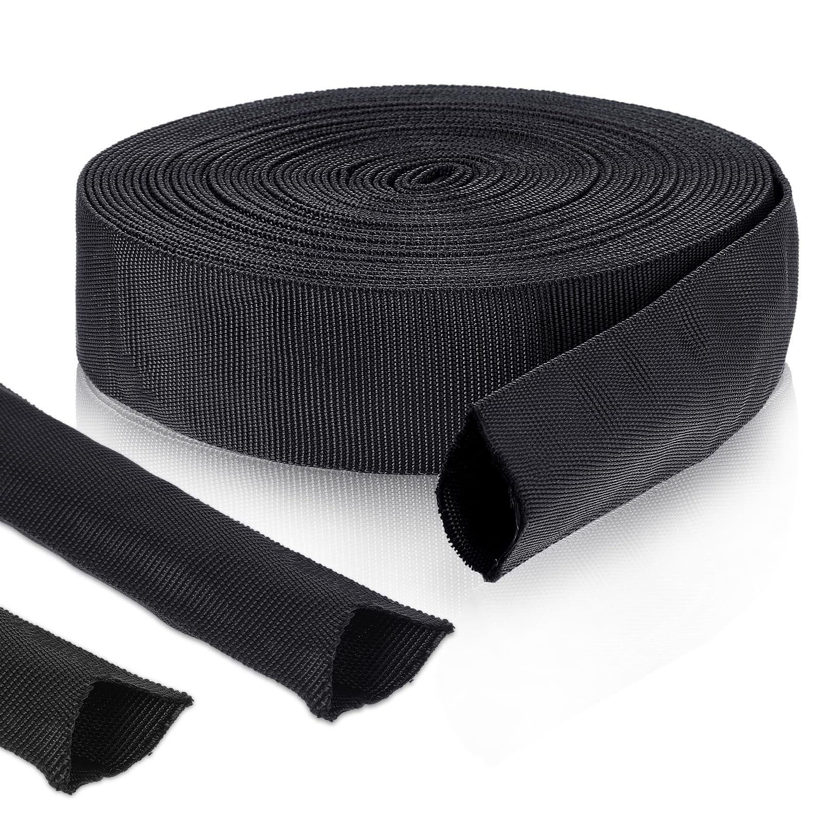 Hydraulic Hose Protector Sleeve Nylon Cable Wrap 33ft Black