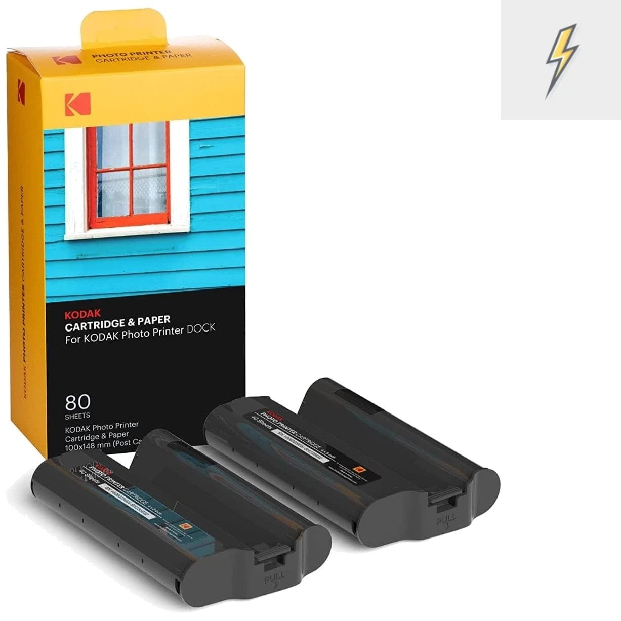 Kodak Dock Plus PHC-80 Photo Printer Cartridge Refill - 80 Pack for Vivid Colors