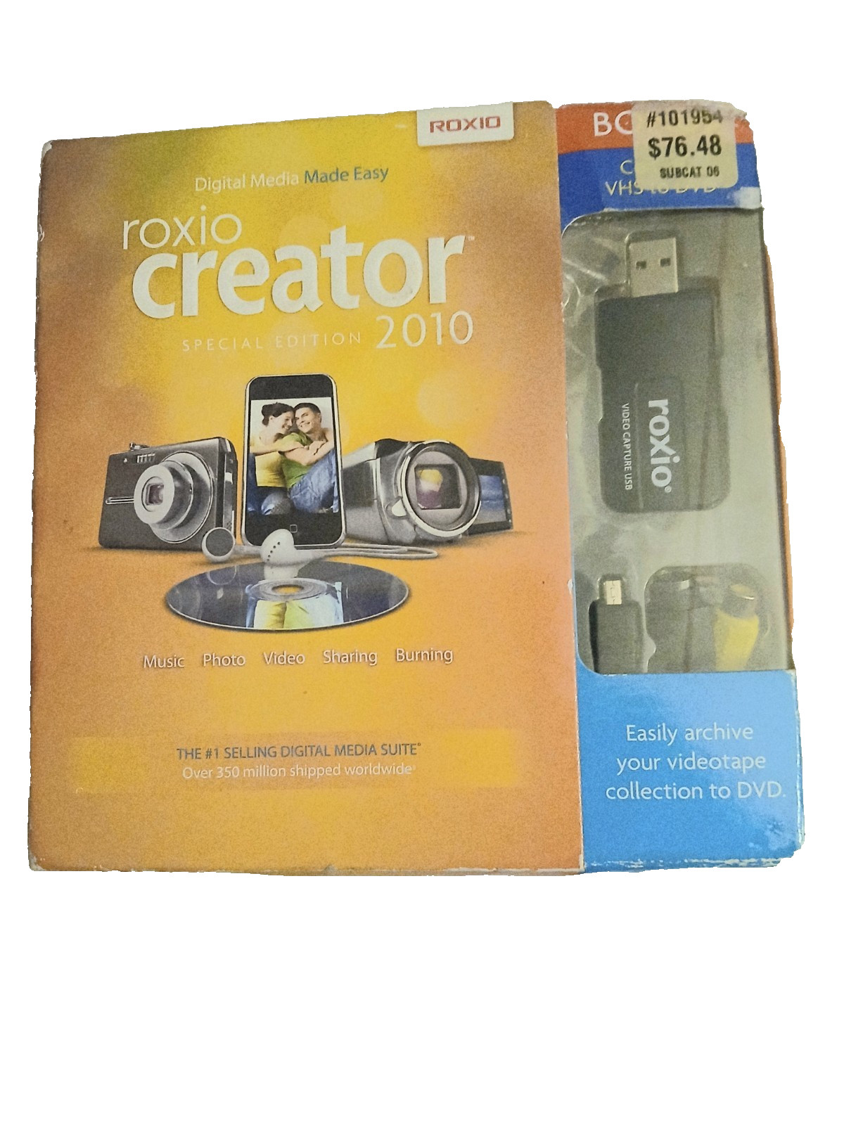 New Unopened Roxio Creator 2010 Special Edition Converter VHS to DVD Box is Wor