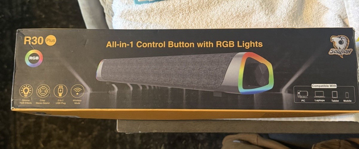 Multifunctional R30 Plus Bluetooth Soundbar - Vibrant LED Lights & Touch Control
