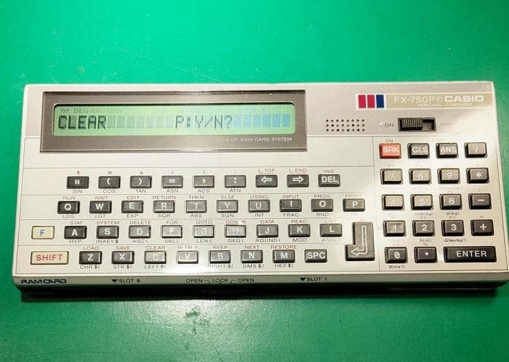CASIO FX-750P Pocket Computer Compact Slim Design with 4kB RAM x2 Untested