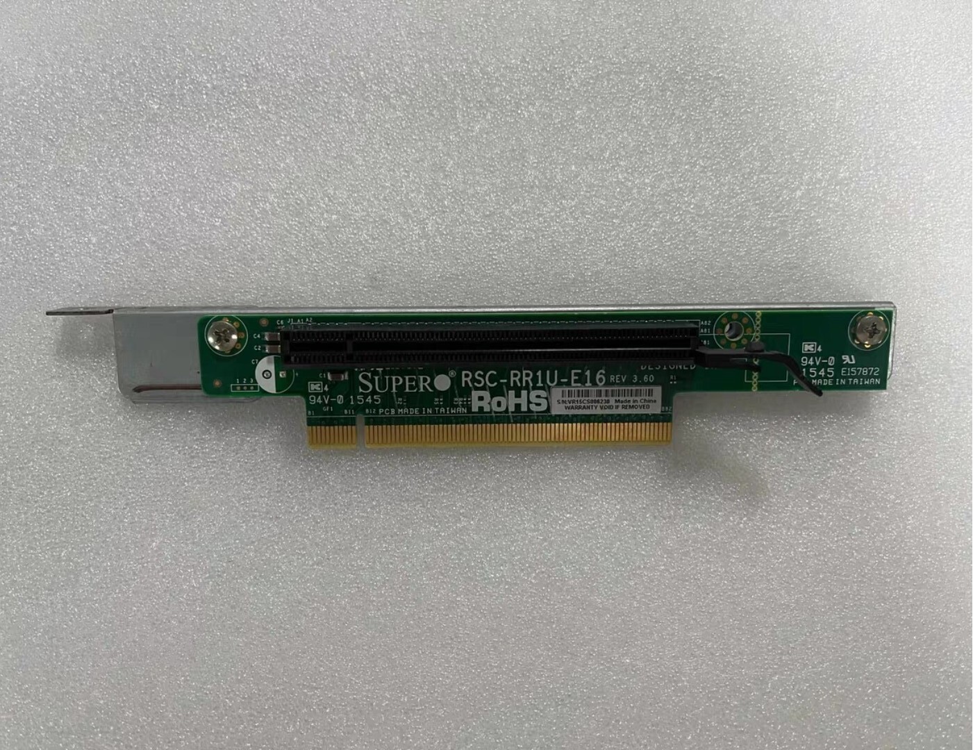 Supermicro RSC-RR1U-E16 1U PCI-E X16 Riser card w/ metal bracket